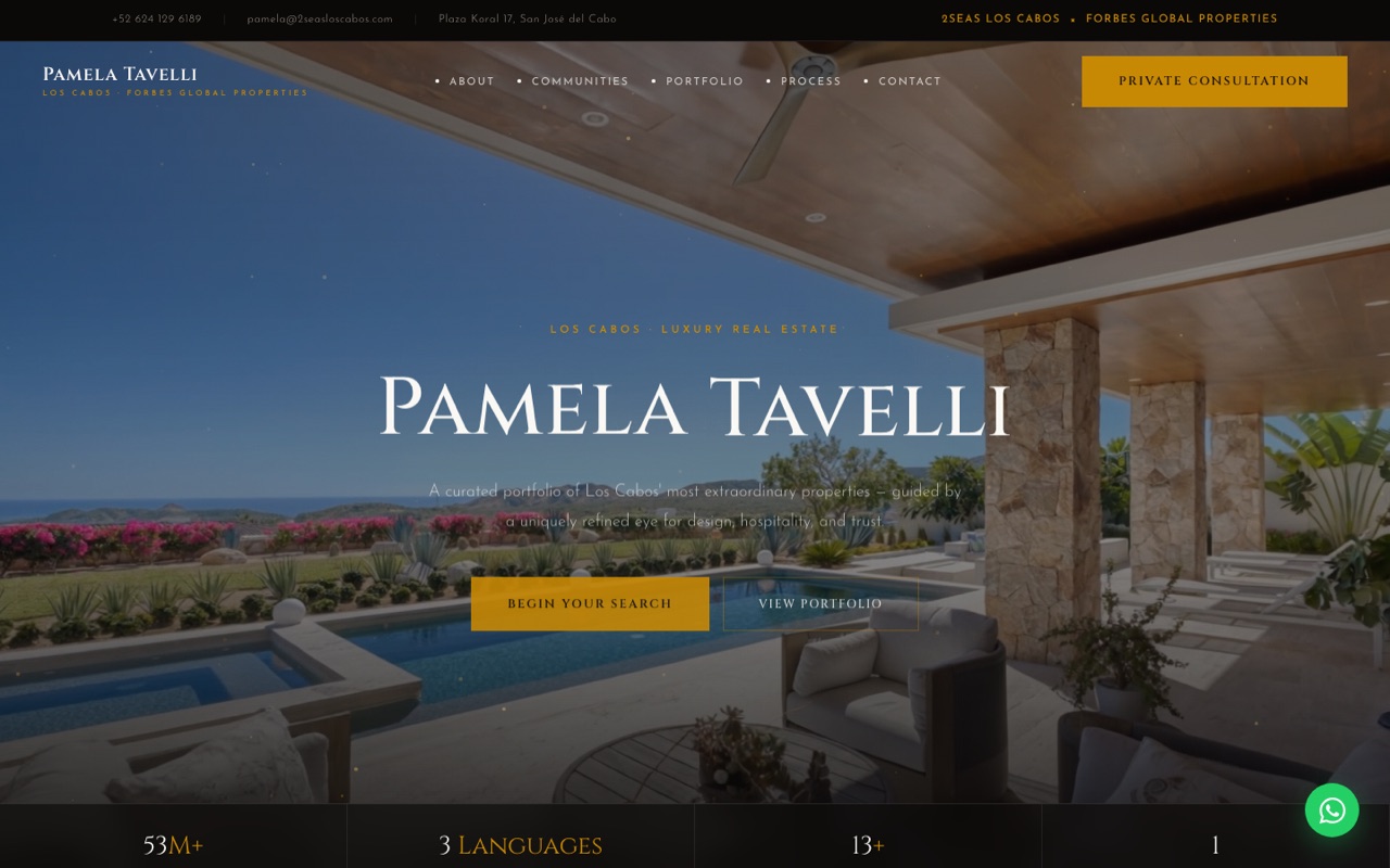 Pamela Tavelli luxury real estate website