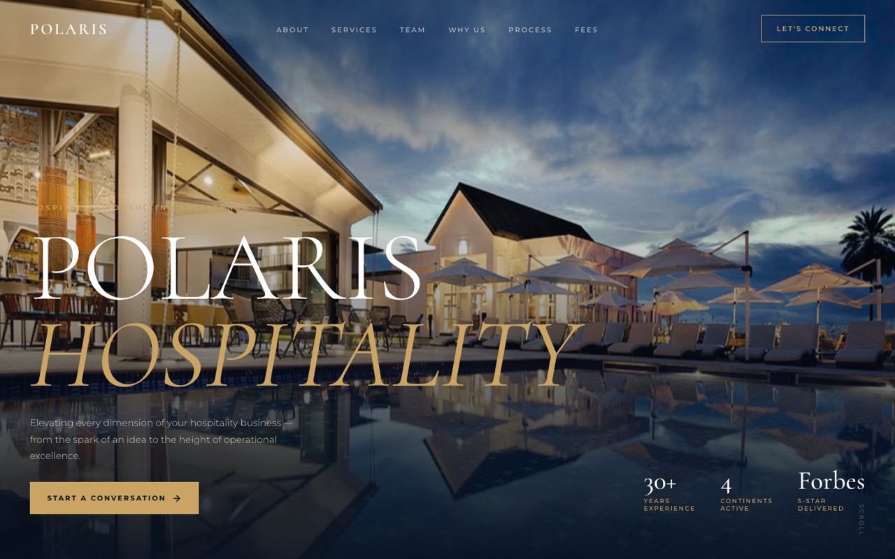 Polaris Hospitality Group consulting website